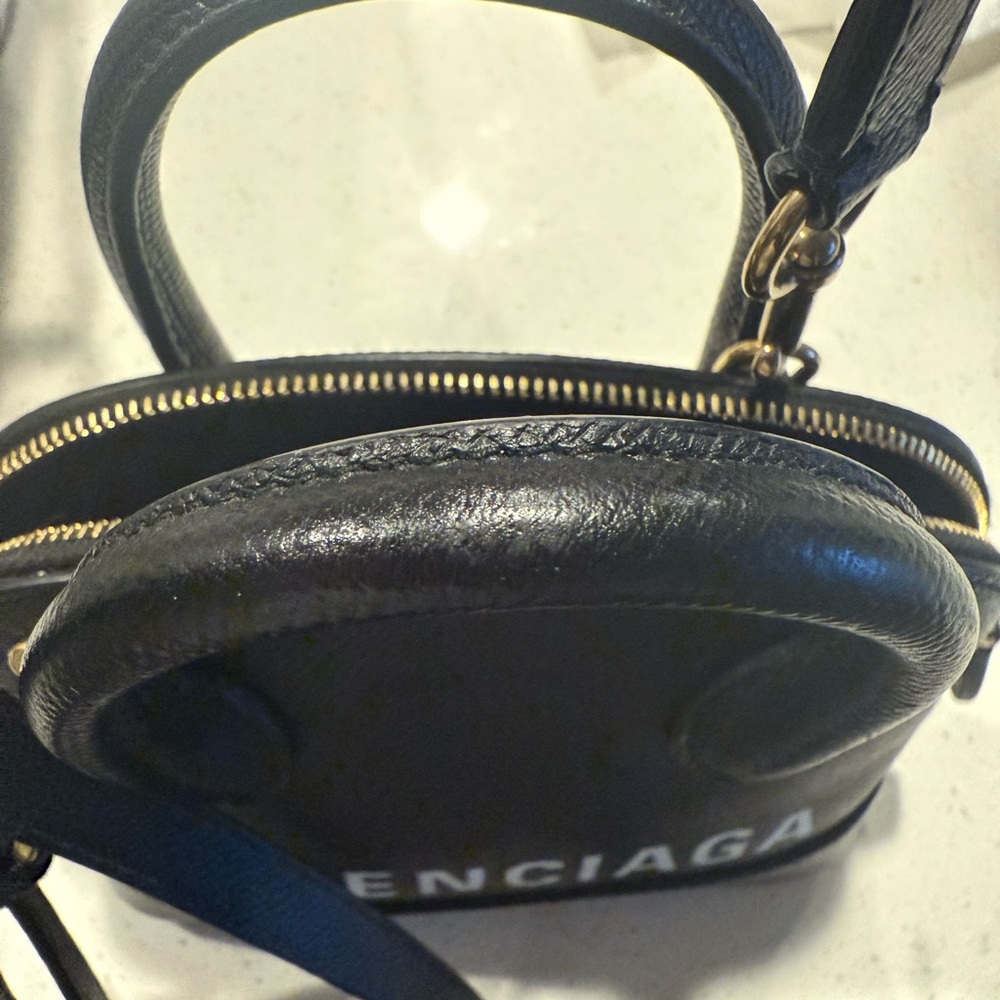 Balenciaga Ville Xxs Top Handle Bag In Black Calfskin Leather - Picture 8 of 8